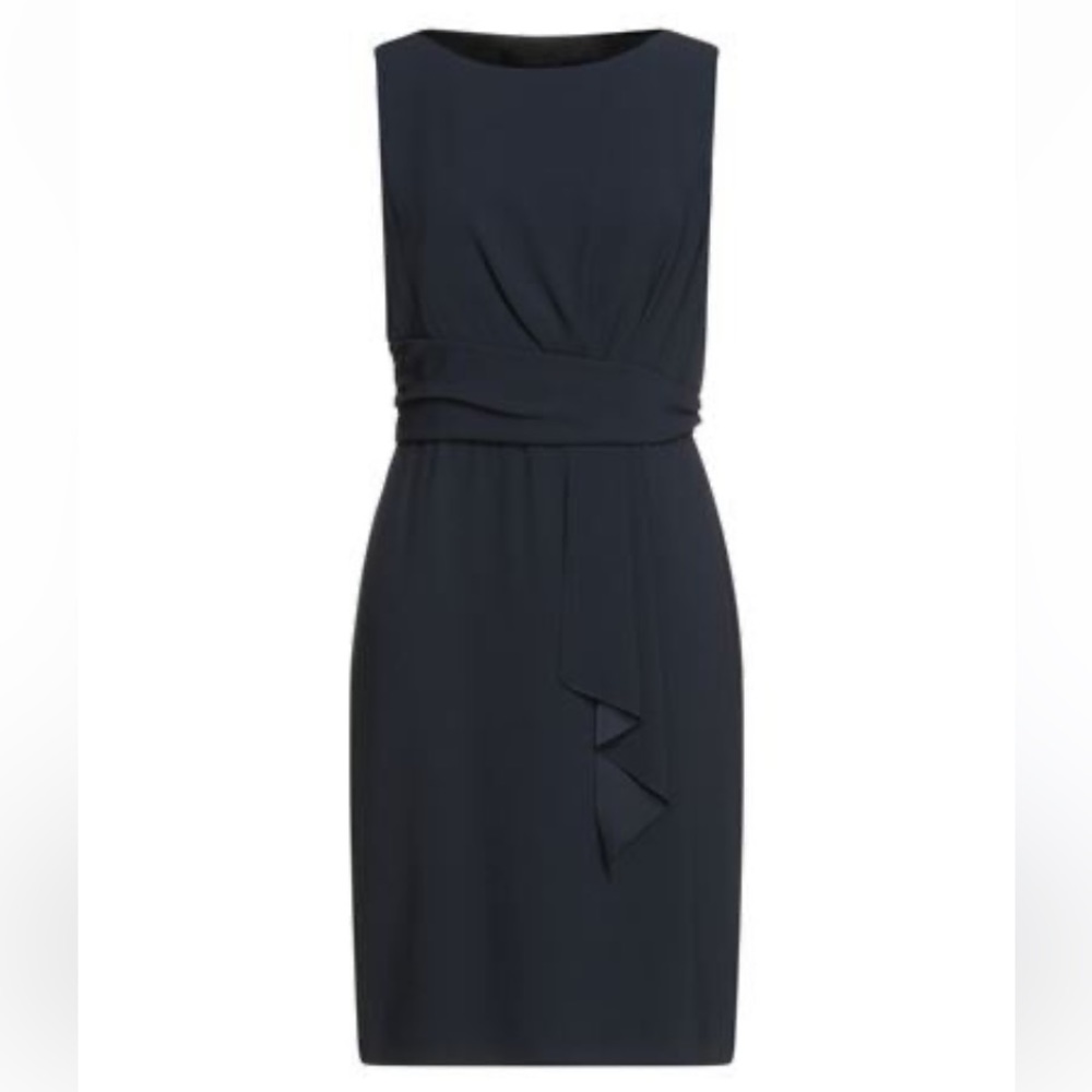 PAULE KA Sleeveless Satin-Backed Crepe Midi Dress, Black, Size EU 36 or US 4